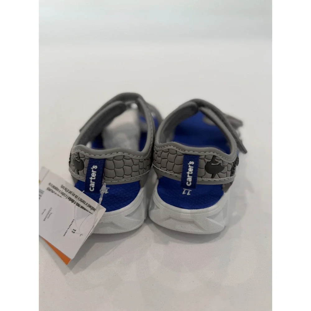 Carter's Tanis Shark Light Up Sandals Adjustable Straps Toddler Boys Size 11 NEW